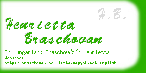 henrietta braschovan business card